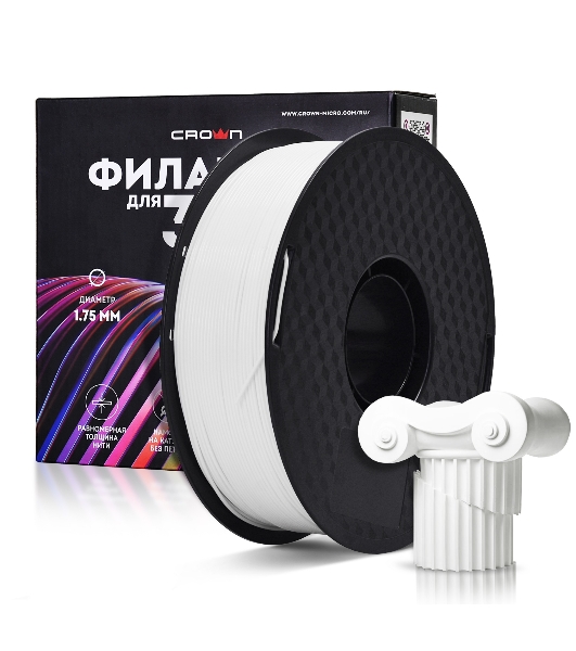 Филамент Crown Micro CM-FILPETG015W PETG 1.75 1кг белый