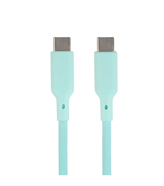 Кабель Type-C to Type-C, silica gel, 1м, 3A, 60W, PD (blue)
