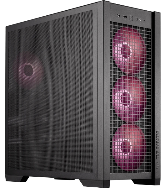 Компьютерный корпус ASUS TUF GAMING GT302 TG ARGb черный (90DC00I0-B19000) GT302/ARGb FANS/BLK