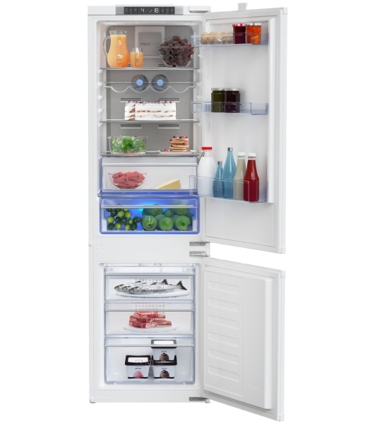 Встраиваемый холодильник Beko BCNA275E3S (7523020054) белый двухкамерный 185/69 л морозилка снизу, No Frost