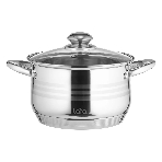 Кастрюля Lara LR02-584 SONATA 22x13 см, 4.9 л, нержавеющая сталь, индукция, с крышкой, фото 1