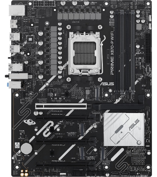 Материнская плата ASUS PRIME X870-P WIFI, AM5, AMD X870, 4xDDR5, 2xSATA, 4xM.2, 1xPCI-E 5.0 x16, 2xPCI-E 4.0 x1, 1xHDMI, 2xUSB-C, 1x 2.5Gb LAN, 4xUSB-A 3.2 Gen 1, 1xUSB-A 3.2 Gen 2, 4xUSB-A 2.0, 3x3.5 мм, 7.1, 1xWi-Fi 7, ATX