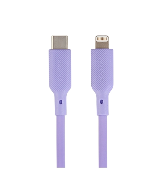 Кабель QUMO, MFI С94, Type-C на MFI Apple 8 pin, силиконовый, 1м, 2,22A, 9V, 20W, PD (фиолетовый)
