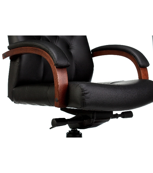 Кресло Бюрократ T-9928WALNUT черный, кожа