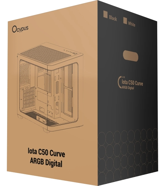Компьютерный корпус Ocypus Iota C50 WH Curve ARGB Digital (Iota-C50-WHD300CD-GL)