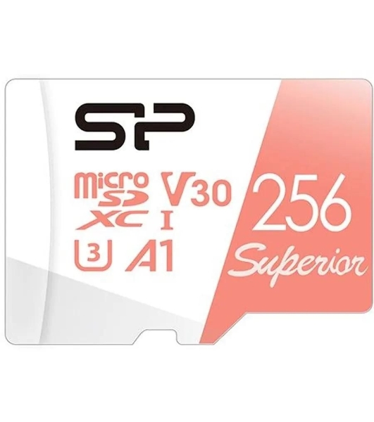 Флеш карта microSD 256Gb Silicon Power Superior A1 microSDXC Class 10 UHS-I U3 100/80 Mb/s (SD адаптер)