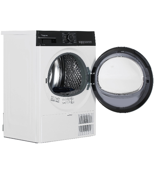 Сушильная машина Hotpoint TDSH 85V B белый, 8 кг, сушка - тепловой насос, программ - 15, 59.7 x 84.6 x 56 см