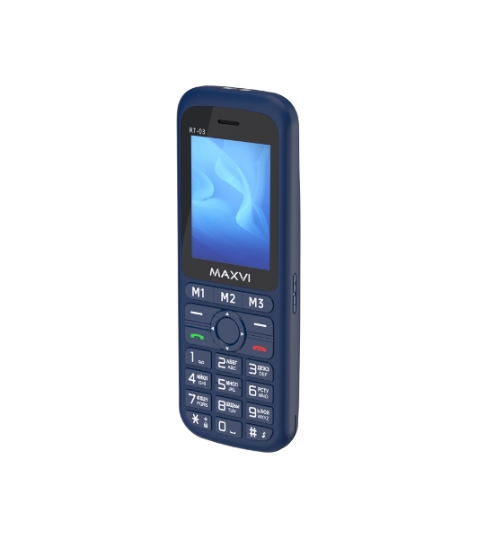 Мобильный телефон Maxvi RT-03 + док-станция, синий