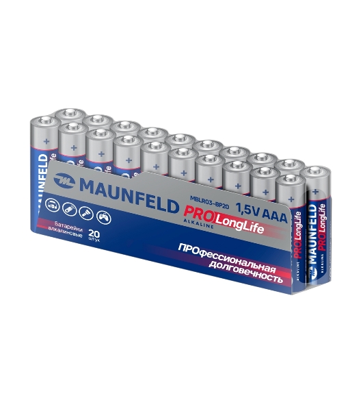 Батарейки Maunfeld PRO Long Life Alkaline ААА(LR03) MBLR03-PB20, упаковка 20 шт., 1.5 В