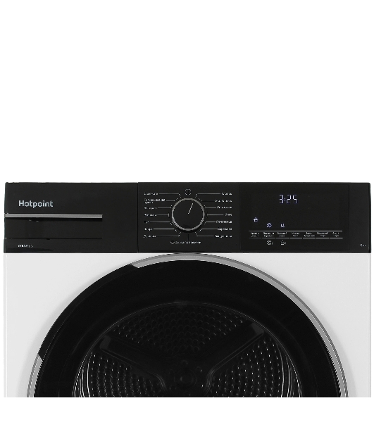 Сушильная машина Hotpoint TDSH 85V B белый, 8 кг, сушка - тепловой насос, программ - 15, 59.7 x 84.6 x 56 см