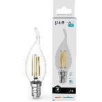 Лампа филам. Gauss Filament 12Вт цок.:E14 свеча св.свеч.бел.нейт. (упак.:10шт) (42122), фото 1