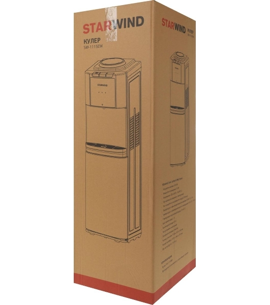 Кулер для воды Starwind SW-1115EB, верхняя загрузка, нагрев 95 °С, охлаждение 10 °С, белый