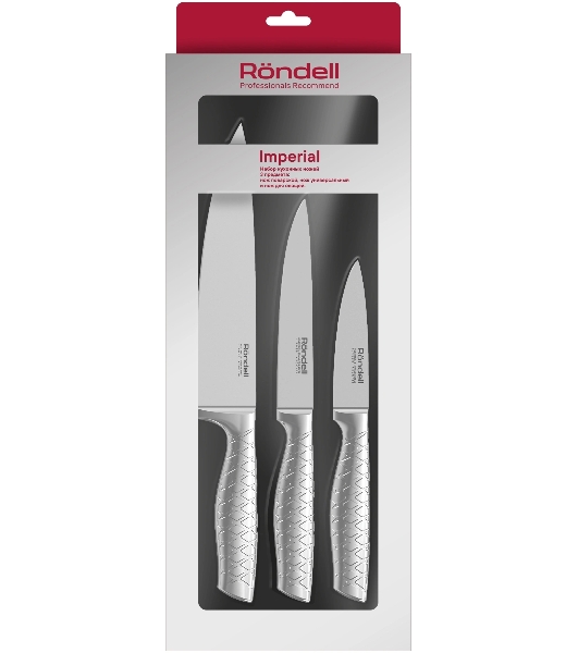 Набор ножей кухонных Rondell Imperial RD-2008 компл.: 3 предм. стальной подар.коробка