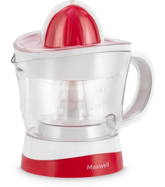 Соковыжималка Maxwell MW-1109(W) белый/красный, цитрусовая, 25 Вт, 700 мл, механическое