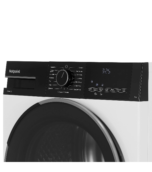 Сушильная машина Hotpoint TDSH 85V B белый, 8 кг, сушка - тепловой насос, программ - 15, 59.7 x 84.6 x 56 см