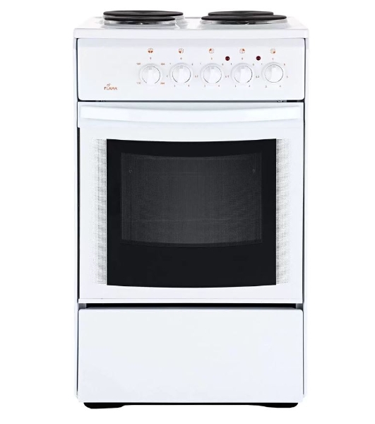 Плита электрическая Flama AE 1403 W белый, конфорок 4 шт, духовка 50 л, 50 см x 85 см x 60 см