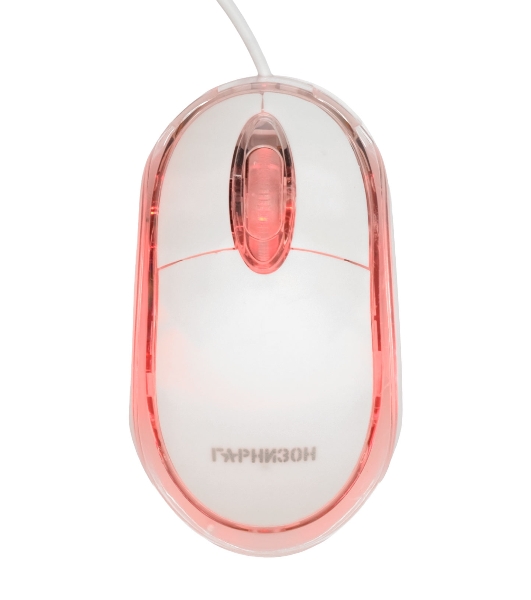 Мышь проводная Гарнизон GM-100W белый, 1000 dpi, USB, кнопки - 3