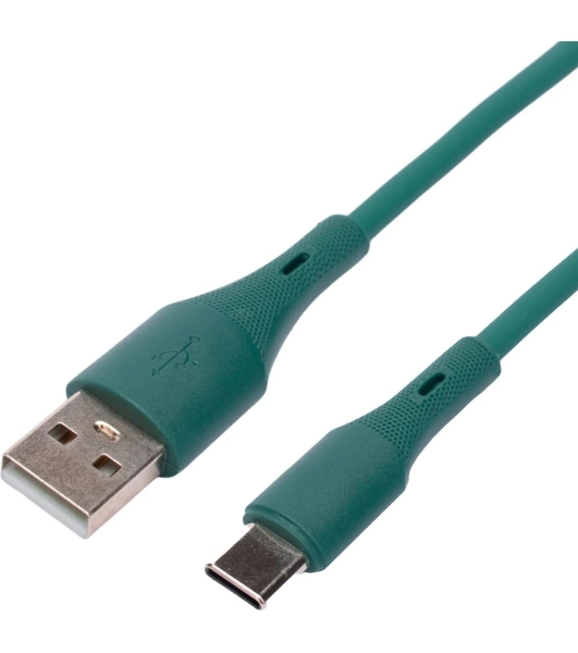 Кабель USB2.0 Cablexpert CC-USB2S-AMCM-1M-GN AM/Type-C, 3А, 18Вт, QC3.0, силиконовый, медь, 1м, зеленый, пакет