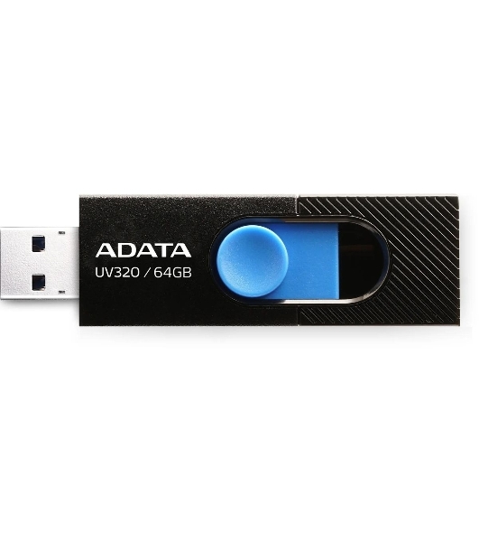 Флешка USB ADATA UV320 (AUV320-64G-RBKBL), 64Gb, USB 3.1, R/W 100/30, черный/синий