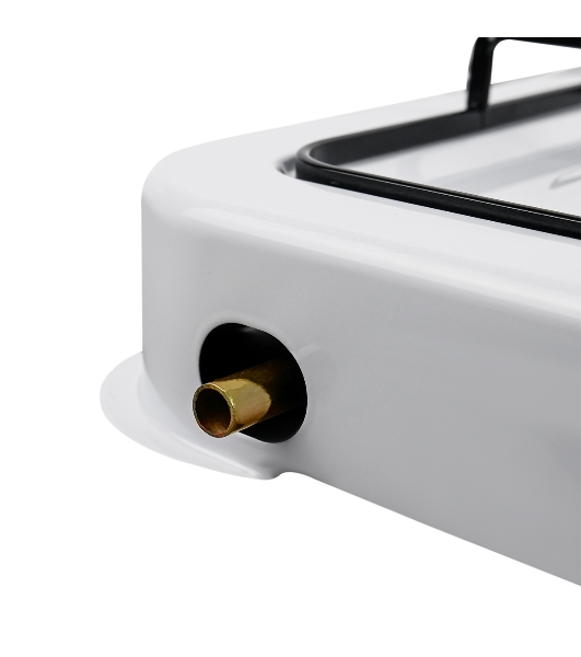 Плита настольная газовая Centek CT-1520 белый, 1.7 кВт, газ, конфорки - 1, эмаль, поворотные переключатели