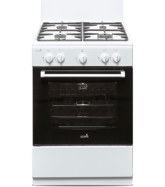Плита газовая Cezaris ПГ 3200-00 белый, конфорок 4 шт, духовка 59 л, 60 см x 85 см x 60 см