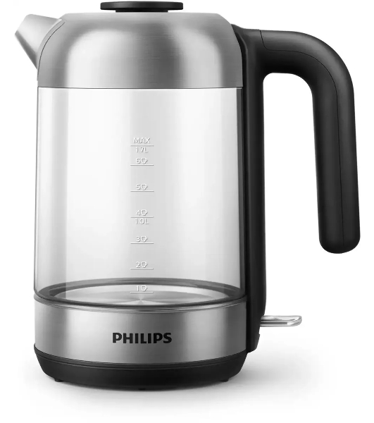 Чайник электрический Philips HD9339/80 1.7 л, 2200 Вт, прозрачный (корпус: стекло)