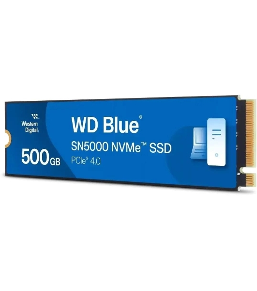 Накопитель SSD WD Blue SN5000, 500Gb, PCIe 4.0 x4, M.2 2280, NVMe, R/W 5000/4000