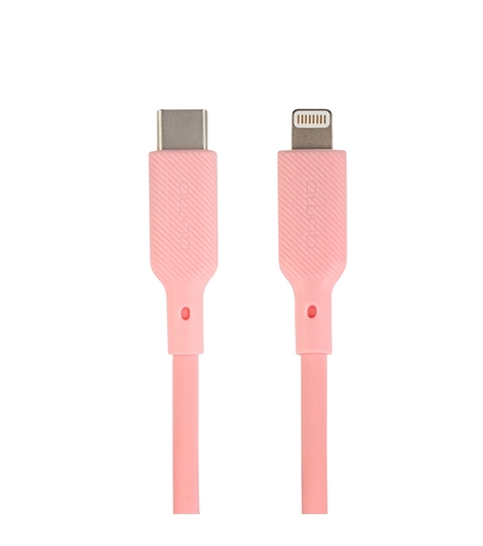 Кабель QUMO, MFI С94, Type-C на MFI Apple 8 pin, силиконовый, 1м, 2,22A, 9V, 20W, PD (розовый)