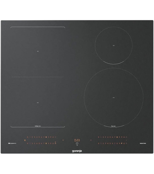 Варочная панель Gorenje, 60 см, индукция, 4 зоны нагрева, слайдерное управление, таймер, функция Bridge, функция PowerBoost, автопрограммы, автоопределение посуды, StableHeat, Wi-Fi, защита от детей, черный