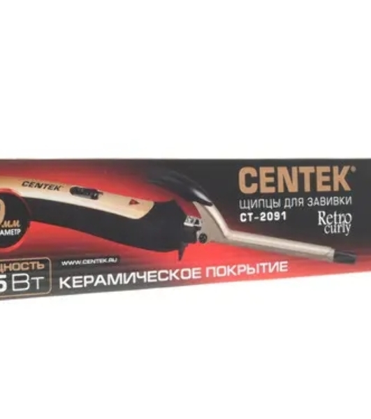 Щипцы для завивки волос Centek CT-2091 черный/золотистый, 9 мм, 200 °C, 1 режим