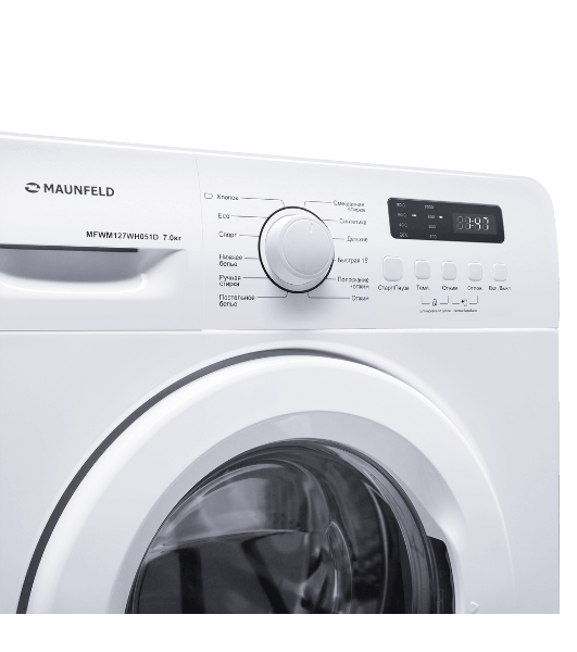 Стиральная машина Maunfeld MFWM127WH051D белый, загрузка фронтальная 7 кг, 1200 об/мин., класс: А+++