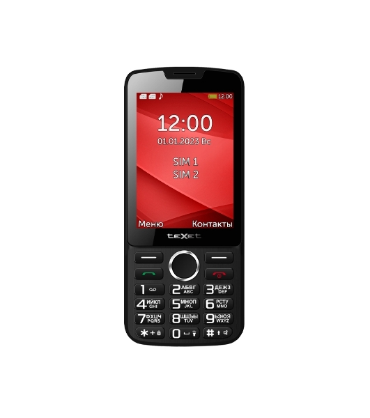 Мобильный телефон teXet TM-308 черный-красный