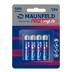 Батарейки Maunfeld PRO Long Life Alkaline ААА(LR03) MBLR03-BL4, блистер 4 шт., фото 1