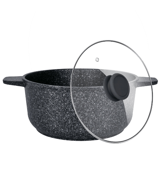 Кастрюля Maunfeld GRETA MF24GRTT01CR из литого алюминия со стеклянной крышкой, 24 см, 4 л