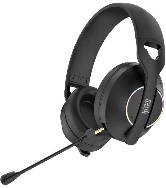 Гарнитура Acer OHR400 чёрный, беспроводная + проводная, USB/mini jack 3.5 мм, до 45 ч, подсветка