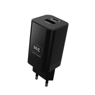 Сетевое зарядное устройство MORE CHOICE NC85i 1USB+1Type-C 3.0A PD 20W+QC3.0 для Lightning 8-pin Type-C, черный