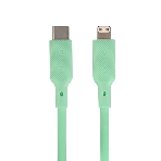 Кабель QUMO, MFI С94, Type-C на MFI Apple 8 pin, силиконовый, 1м, 2,22A, 9V, 20W, PD (зеленый), фото 1