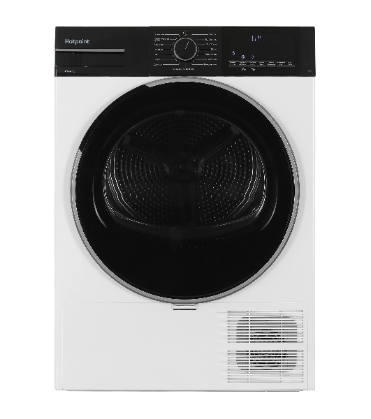 Сушильная машина Hotpoint TDSH 85V B белый, 8 кг, сушка - тепловой насос, программ - 15, 59.7 x 84.6 x 56 см