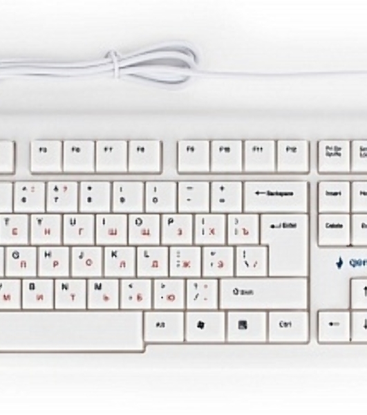 Клавиатура проводная Gembird KB-8354U, USB, бежевый/белый