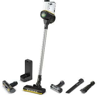 Пылесос вертикальный Karcher VC 6 Cordless серебристый/белый, питание от аккумулятора, 250 Вт, уборка сухая, пылесборник 0.8 л, работа от АКБ max 50 мин.