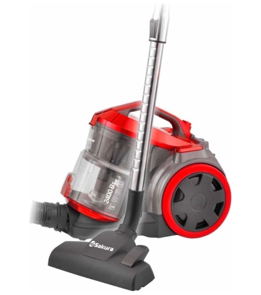 Пылесос Sakura SA-8315R красный/черный, 450/2400 Вт, уборка сухая, пылесборник контейнер 2 л