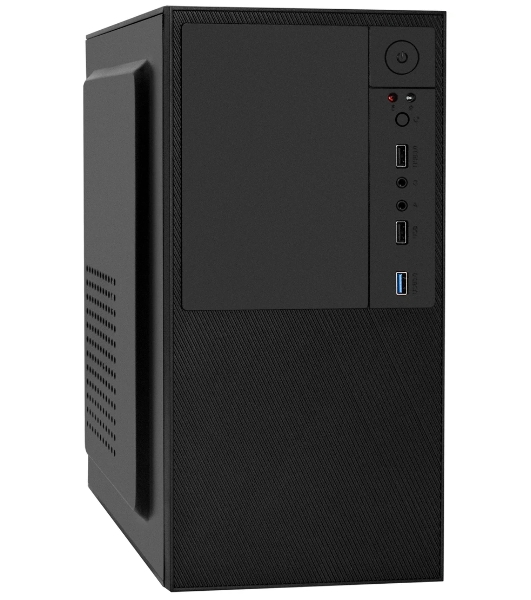 Компьютерный корпус Minitower ExeGate BAA-308-UNS350 (mATX, БП UNS350 с вент. 12см, 2хUSB, HD Audio, черный)