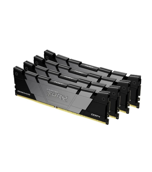 Оперативная память Kingston Fury Renegade, DDR4, 64GB (4x16GB), 3200MHz, CL16, DIMM, радиатор, черный