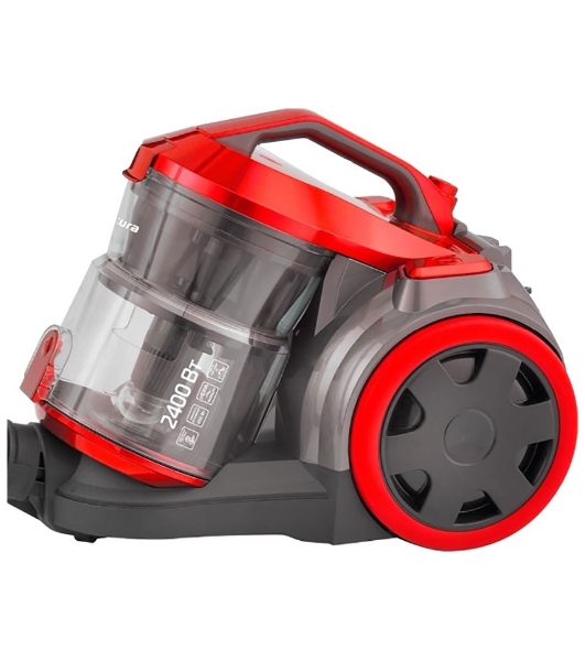 Пылесос Sakura SA-8315R красный/черный, 450/2400 Вт, уборка сухая, пылесборник контейнер 2 л