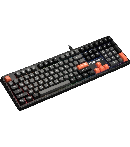 Клавиатура проводная игровая Defender Atomic Force GK-005 RU,чер/сер,108кн+FN,радуж,1.5м