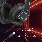 Гарнитура Oklick HS-L930G чёрный/синий, проводная, USB, подсветка, фото21