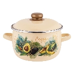Кастрюля Appetite 1MC181P Avocado крышка сталь, сферическая эмалированная 3 л, фото 1