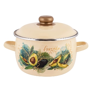 Кастрюля Appetite 1MC181P Avocado крышка сталь, сферическая эмалированная 3 л