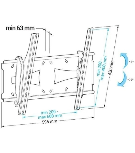 Кронштейн для телевизора Holder PTS-4006 черный 32'-90' макс.40кг настенный наклон