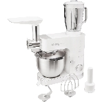 Кухонная машина Korting KKM 0105 Polar мощность 1200 Вт, 7 насадок (планетарный миксер с 3-мя насадками, мясорубка, насадка для колбас, насадка для кеббе, насадка-блендер), объем чаши 5.5 л, 8 скоростей, импульсный режим, механическое управление, белый, фото 1